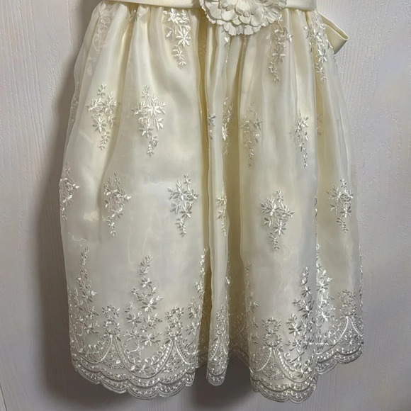Americas Princess Little Girls Fancy Cream Colored Dress‎ Size 6X Embroidered - Picture 3 of 8